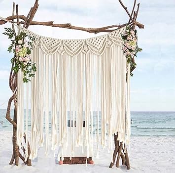 Amazon Com Moous Macrame Wall Hanging Curtain Fringe Banner