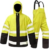 Rizzon Rain Suits for Men Women Waterproof Heavy Duty Rain Gear Hi-Vis Rain Jacket &amp; Pants for Fishing, Camping