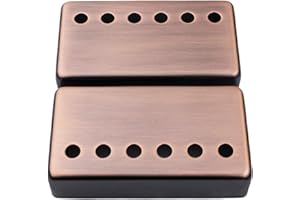 Guyker Humbucker Pickup Cover (50mm/52mm Pole Spacing) – Cupronickel Bridge and Neck Pickups Frame Set Replacement Parts for Les Paul LP Style Electric Guitar (PC001, Bronze)