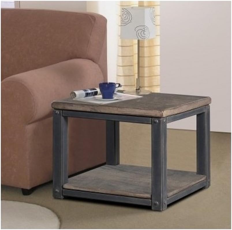 Amazon Com Rustic End Table Industrial Entertainment Center Wood