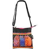 Laurel Burch Crossbody Purse Zipper Top 10"X10", Feline Friends, Multicoloured