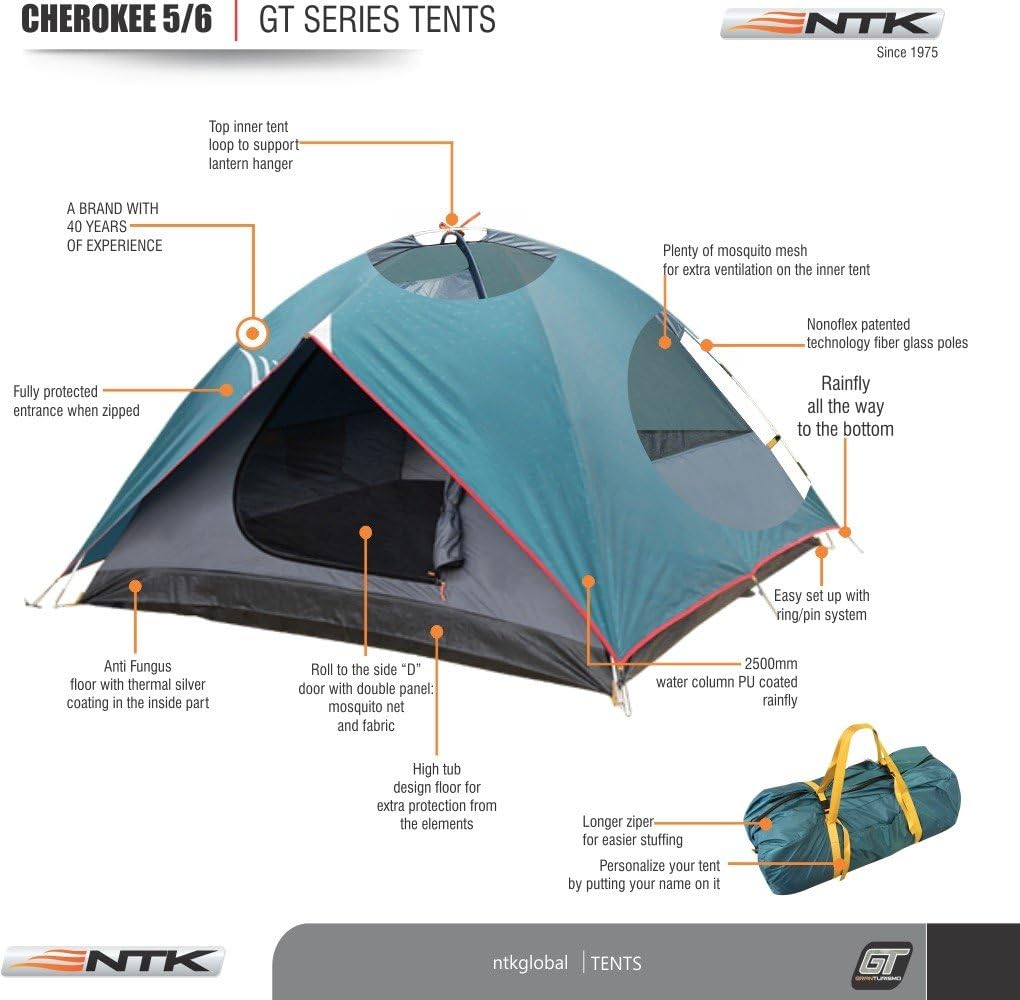 NTK Cherokee GT 5 to 6 Person Tent for Camping,10x10 Instant Tent 6 Person,Big Waterproof Dome Tent,Family Camping Tent for 6 Person,2500mm Warm & Cold Weather Tent,6 Man Cabin Tent for Camping - Image 5