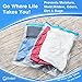 Travel Space Saver Bags (Includes Luggage Tag & Shoe Bag) Roll-Up Compression Storage Bags for Clothes (No Vacuum Needed) Packing Organizers for Travel and Home Storage. By Solse