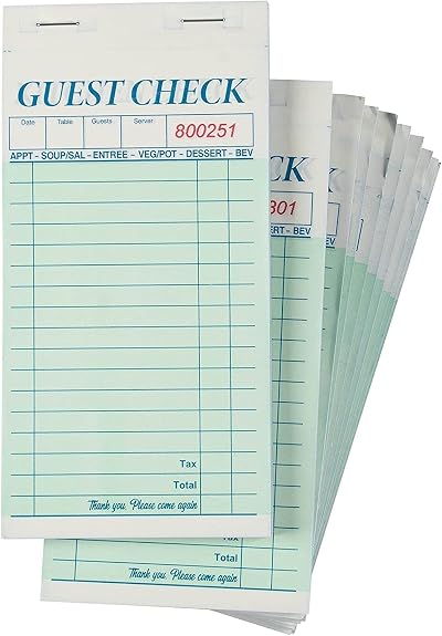 Juvale 10 Pack Restaurant Server Note Pads Carbon Copy Guest Checks Waiter 500