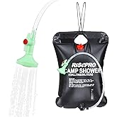 RISEPRO Solar Shower Bag, 5 gallons/20L Solar Heating Camping Shower Bag Temperature Indicator Hot Water 45°C Hiking Climbing