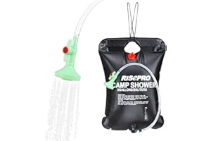 RISEPRO Solar Shower Bag, 5 gallons/20L Solar Heating Camping Shower Bag Temperature Indicator Hot Water 45°C Hiking Climbing C1004