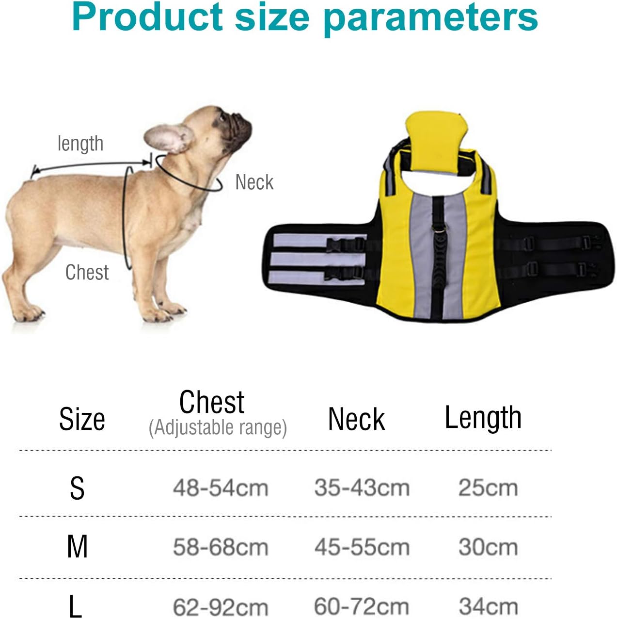 PETCUTE Dog Life Jacket Vest Life Jacket Dog Buoyancy Aid Swimming French Bulldog Float Vest Pet Float Coat Reflective with Rescue Handle - Image 5