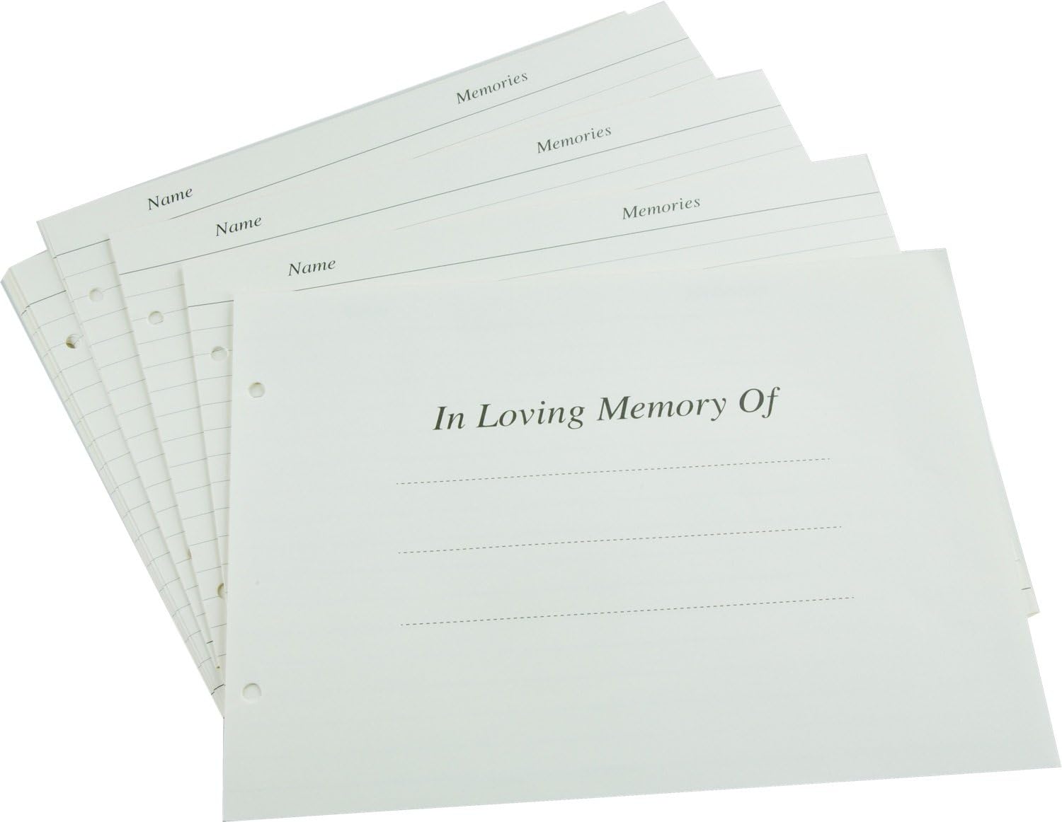 Esposti Condolence Book Loose Leaf Refills Gold Foil Edges Funeral