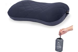 iClimb Ultralight Compact Camping Pillow with Removable Cover Inflatable Travel Air Pillow (Grey)