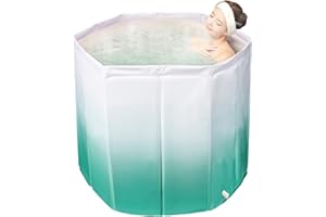 GENDLTHIJ Portable Bath Tub for Adults, Large Foldable Cold Plunge Tub for Recovery, Collapsible Ice PlungeTub Suitable for H