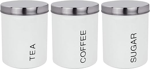 metal tea coffee sugar canisters