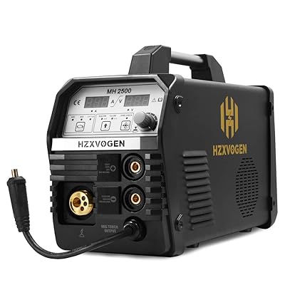 H HZXVOGEN Poste à souder MIG 185 A, 110 V/220 V, MIG à fil fourré, MIG gaz/sans gaz/MMA/Lift TIG, Stick 4 en 1 IGBT Inverter Synergy, poste à souder multi-processus, grand écran
