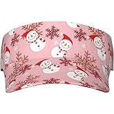 Cute Funny Christmas Pattern Sports Sun Visor Hats Adjustable Xmas Snowflake Sun Visor Caps for Women and Men