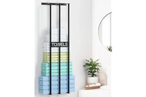 BAIRTH Towel Racks for Bathroom Wall Mounted, 3 Bar Towel Storage for Small Bathroom, 31.5in Bath Towel Holder for Rolled Towels, Metal Towel Organizer for Folded Large Towel Washcloths, Black