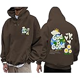 Lytiarul Christian Jesus Hoodies for Men God is Good Bible Verse Sweatshirt Inspirational Graphic Flower Religious Hoodie
