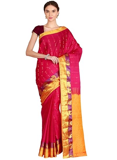 CLASSICATE From the house of Classicate From The House Of The Chennai Silks - Traditional Pure Kanjivaram Silk Saree - (Pink - CCOPSS7888)