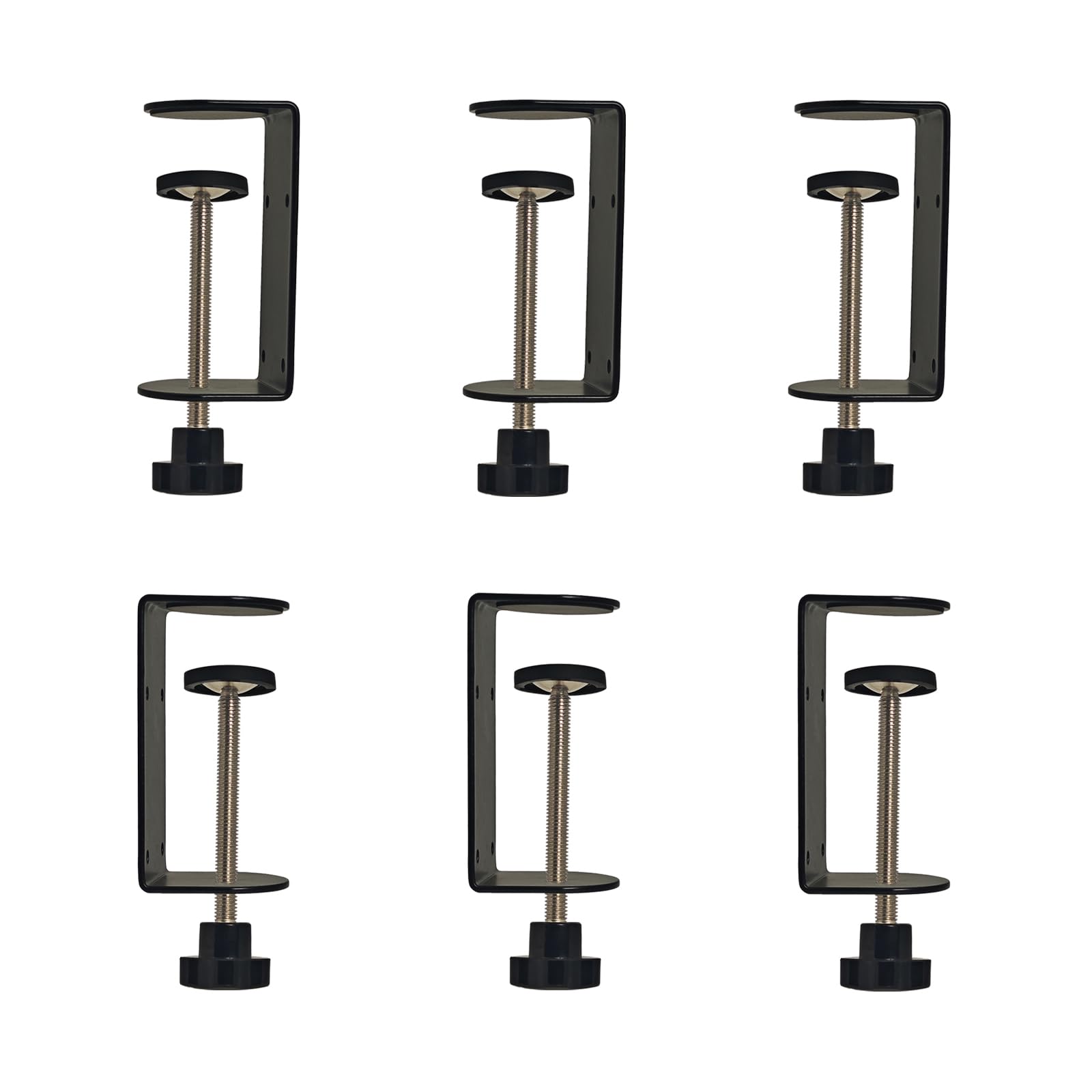 Photo 1 of hanw 3 inch C-Clamp with Four Small Holes in the back, 6-Pack Adjustable Desk C Clamps for Range 0.35"~3.37", Versatile Clamp for Brake, Parts Assembly, Fastening, Welding, Woodwork, Metal Work