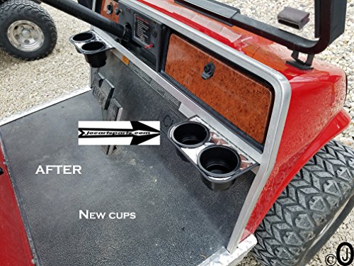 J & O Carts Parts Club Car DS 2 Jumbo Cup Drink Holder Made With Polished Aluminum Diamond Plate - Thumbnail 4