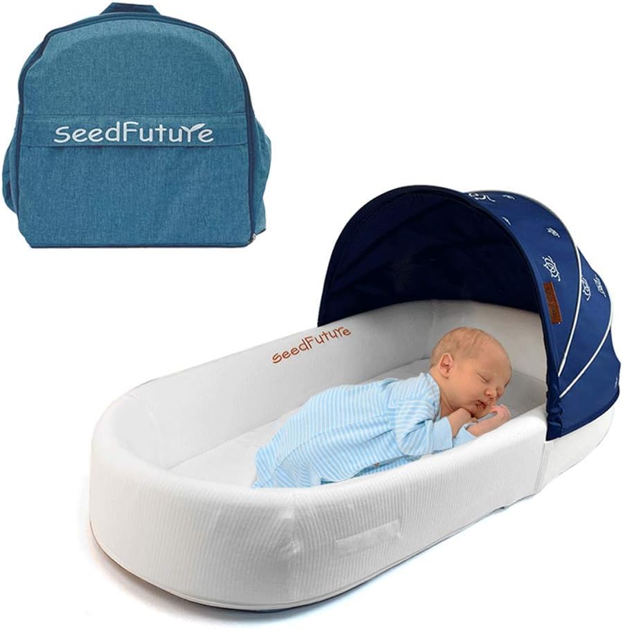 Amazon Seedfutureポータブルベビーベッド ベビークレードル 新生児用寝具 0 10ヶ月のお子様のため グリーン95 Cm 乳幼児用ベッド ベビー マタニティ 通販