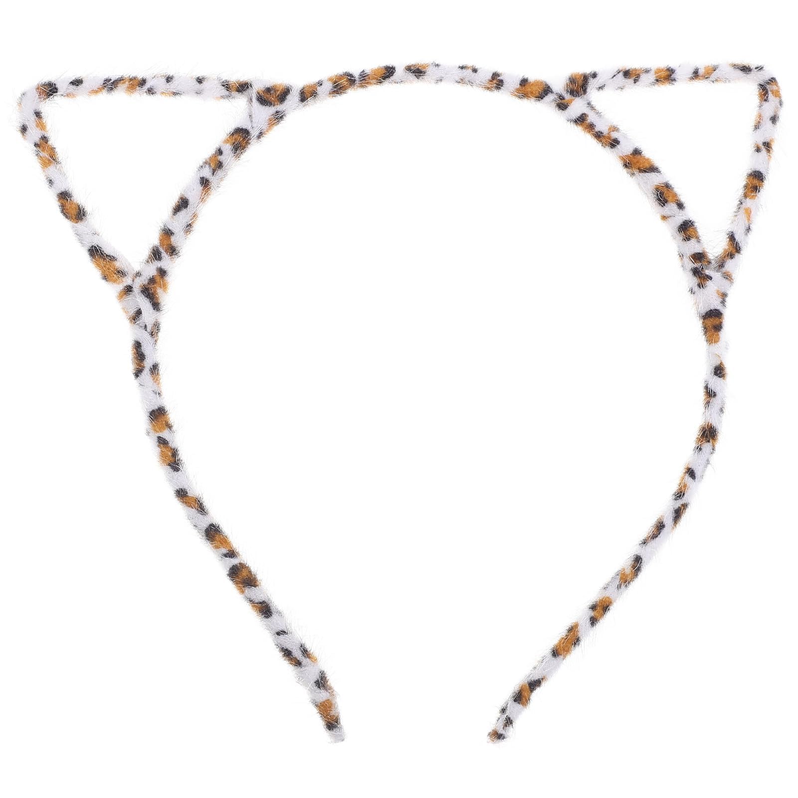 View 1 of 2 part Beaupretty Leopard Cat Ears Headband, Cute Furry Cat Ears Headband for Girls, One Size Fits All, Versatile Use, Party Decorations Supply