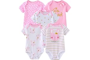 Chamie Newborn Baby Bodysuit Short Sleeve Baby Clothes for Boys and Girls
