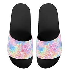Howilath Pink Spiral Tie Dye Slide Sandals for