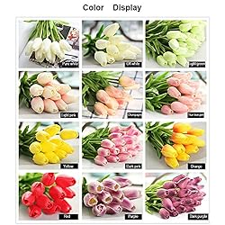 WAQIA 30 pcs Real-Touch Artificial Tulip Flowers