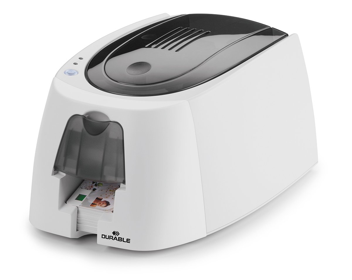 Durable DURACARD ID 300 Desktop Name Badge Printer - Includes Colour Ribbon and 100 Blank Cards - Perfect For Printing Professional Badges and Passes