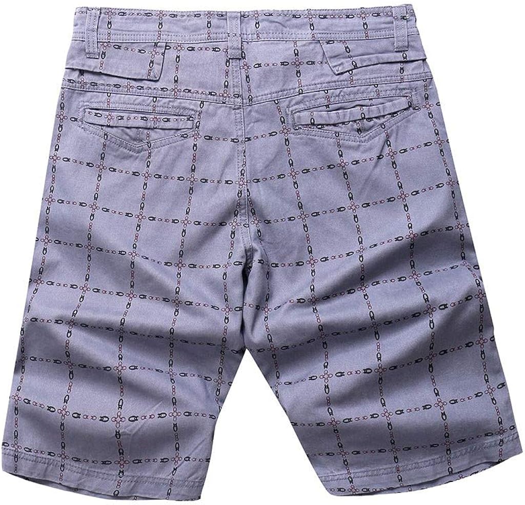 DIOMOR Classic Plaid Slim Fit Cargo Shorts for Men 9" Inseam Casual Outdoor Knee Length Board Pants Comfy Hiking Trunks | 