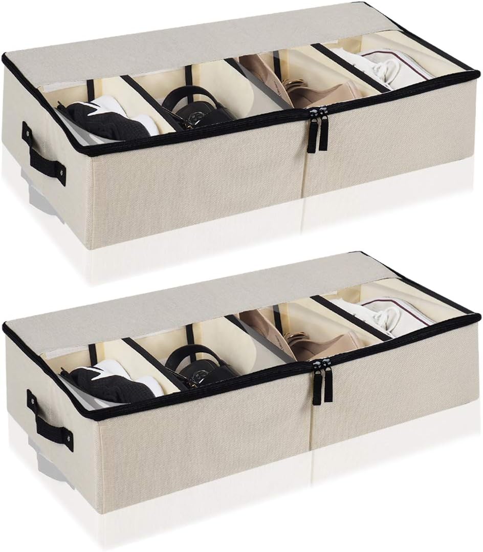 HOMFREEST Under Bed Shoe Storage Organizer for Closet [Set