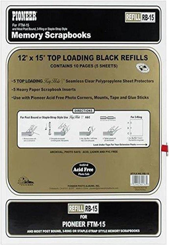 Pioneer Universal top-Loading Page Protectors-12-inch x 15-inch, 5 Pack, Paper, Transparent, Custom, 0.4 pounds, Max Input Sheet Capacity 5