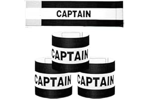 3pcs Captain Armbands Set 32x8cm/12.6x3.15inch Adjustable Black Football Captain Armband Elastic Arm Band for Adult & Youth F