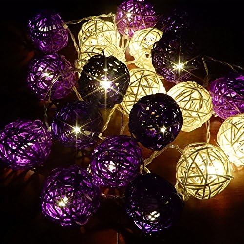 Circle Christmas Rattan Ball String Lights, Warm White Fairy Light Christmas Decorations-Battery Operated Low voltage power