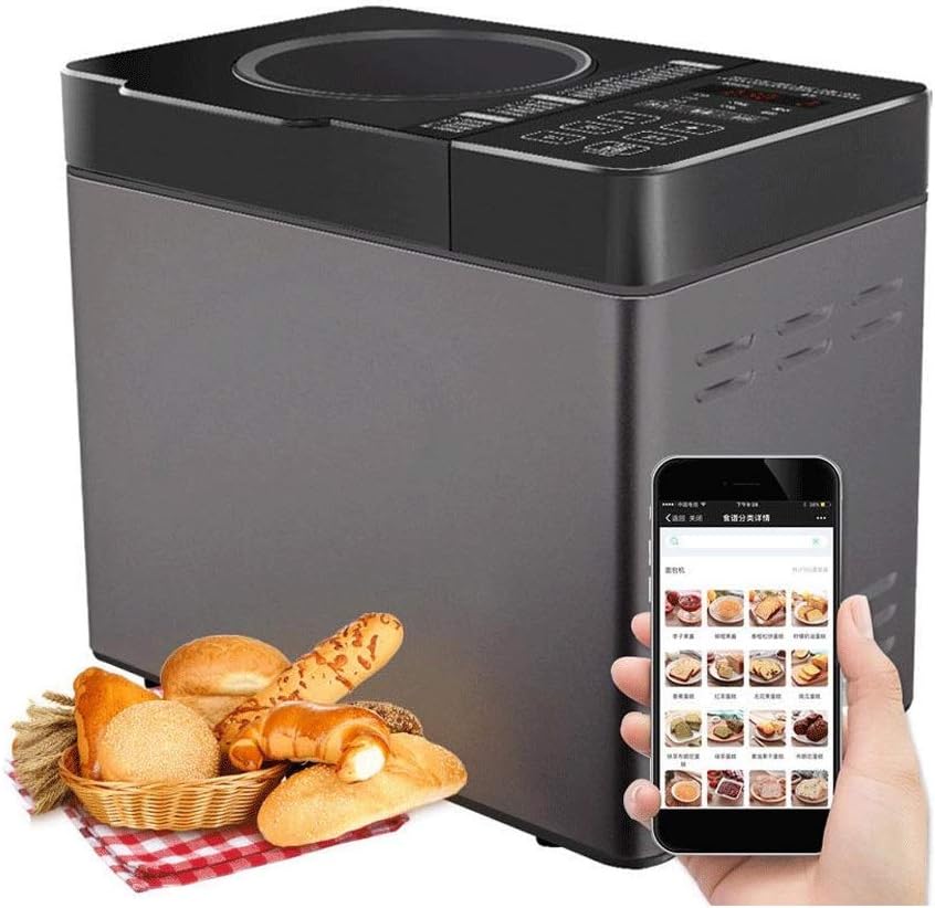 ZYK Bread Machine Stainless Steel Toaster Multi-Purpose Programmable 22 Menu Bread Machine,Automatic Bread Machine - 2 Sizes of Bread and Delayed Start