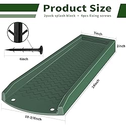 2 Pack Downspout Splash Block, NAACOO 24" Rain
