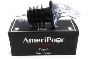 Ameripour - Speed Pourer - Patron Pour Spout - Made 100% In The USA. Free Flow Bar Spouts That Don't Leak - No Cracks, Just A Smooth Cocktail Pour Every Time. (Clear)