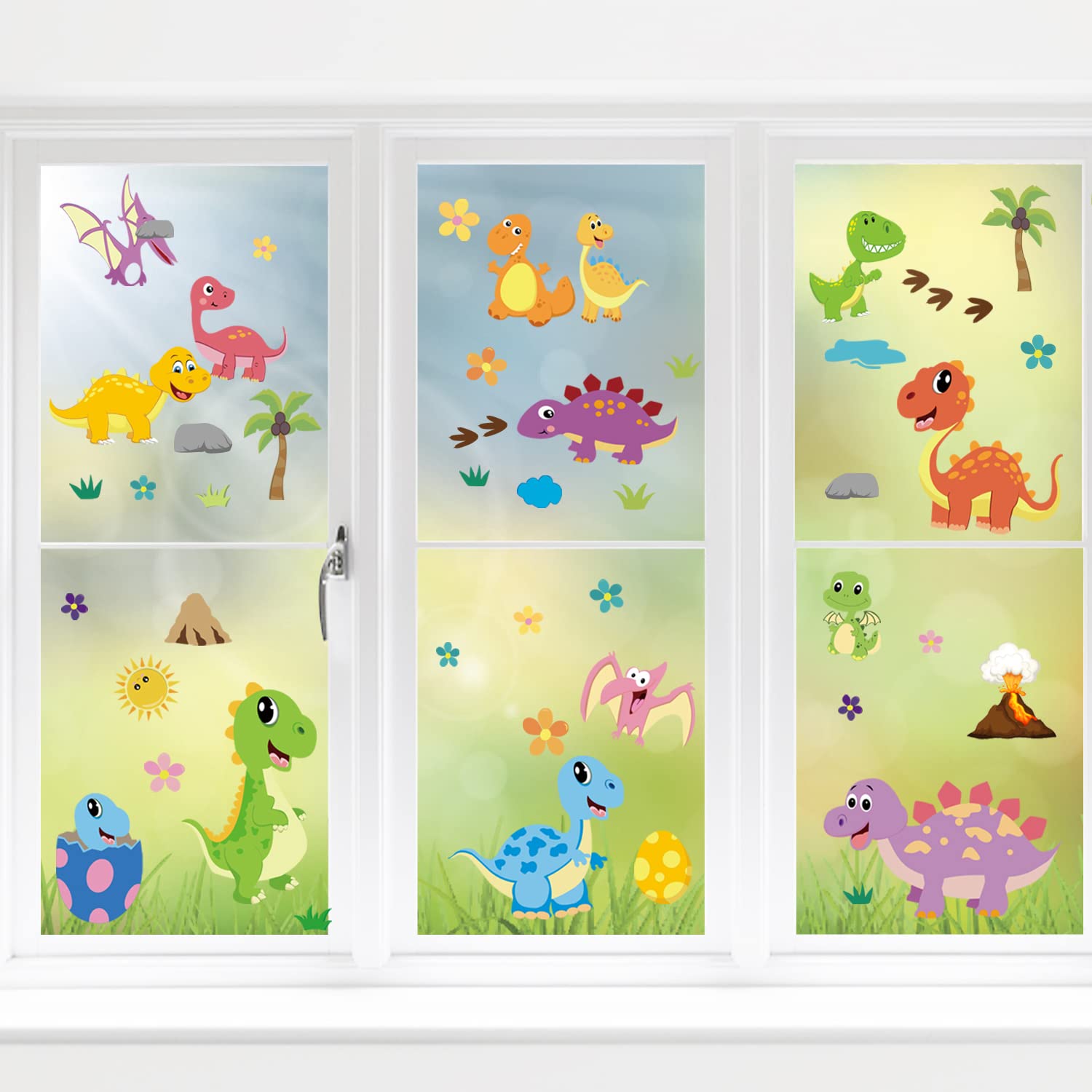 JOFONY Dinosaur Window Stickers, Window Decoration, Stickers for Children and Toddlers, Party Gifts
