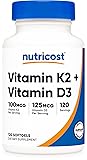 Nutricost Vitamin K2 (MK7) (100mcg) + Vitamin D3