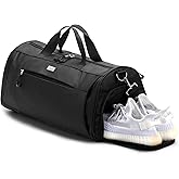 TOPDesign Gym Bag for Women & Men, Unisex Duffel Bag with Shoe Compartment & Wet Pocket for Travel Sports Gym (M Black)