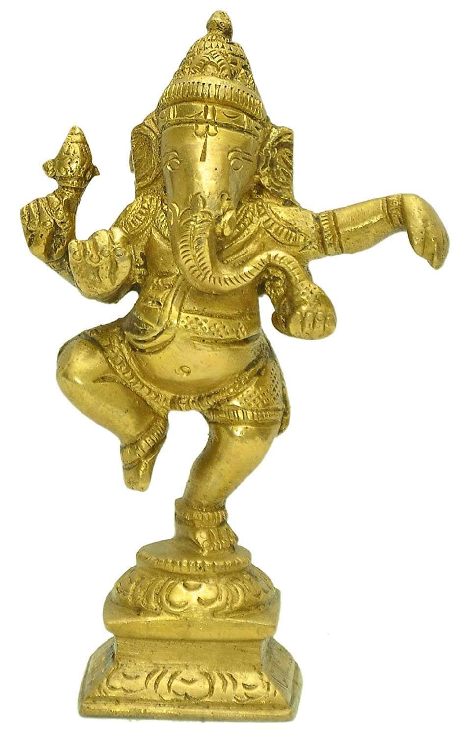 JMD Handcrafted Dancing Ganesh, Metal, Brown, 4",DancingG-1