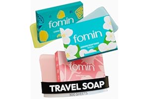 FOMIN - Antibacterial Paper Soap Sheets for Hand Washing - (300 Sheets) Rose, Jasmine, Lemon Portable Travel Dissolvable Camping Mini Soap Portable Hand Soap Sheet
