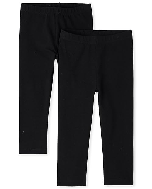 The Children's Place Baby Girls And Toddler Girls Leggings,Black/Black 2 Pack,3T