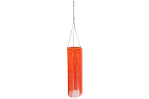 EONBES Tassel Windsock, Ribbon Wind Streamer for Outdoor and Indoor Decorations, 37.5-Inch (Orange)