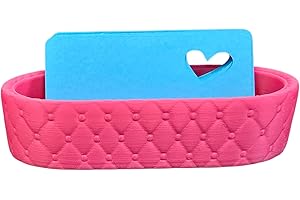 Hot Pink Quilted Business Card Holder – Decorative Desk Card Display Stand – Compact Business Card Holder for Office, Vendor 