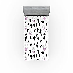 Ambesonne Cow Print Fitted Sheet Set, Animal Cow