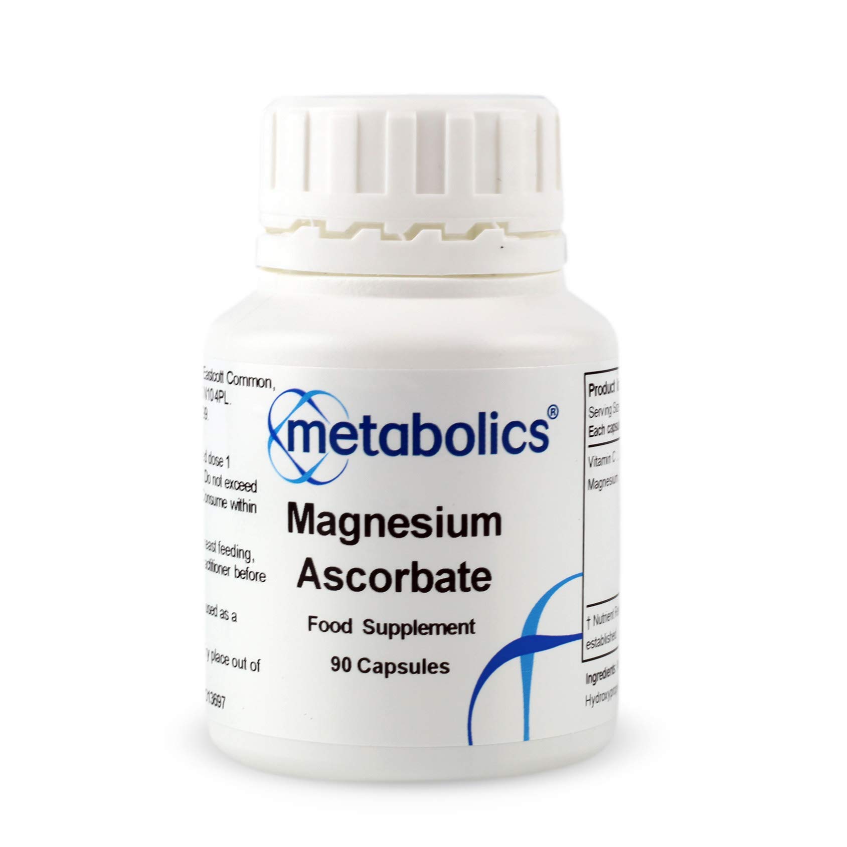 Magnesium Ascorbate Capsules (Pot of 90) | Vitamin C Magnesium Ascorbate Product Supports Immune System and Improve Sleep and Stress | No Bulking Agents Or Additives | Made in The UK