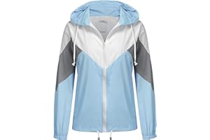 SoTeer Women's Waterproof Rain Jackets Lightweight Hooded Windbreaker Packable Active Outdoor Raincoat