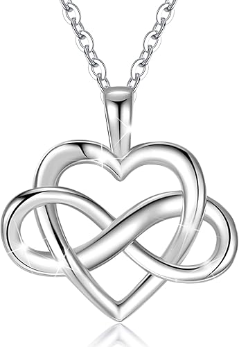 Celestia Femmes Colliers Infinite Argent Sterling 925 Cœur Pendentif Avec Chaine Bijoux Pour Amoureux Meres Saint Valentin Promettre Amitie Cadeaux Amour Illimite Amazon Fr Bijoux