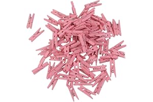 Pack of 100 Mini Wooden Nails Mini Photo Clips Wooden Clothes Pegs DIY Decoration Pink Very Practical and Popular Fashion