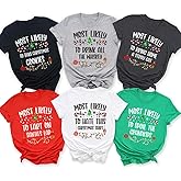 Most Likely to Christmas Shirts, +60 Quotes Matching Family Christmas Tshirts and Sweatshirts, Personalized Funny Christmas T-Shirts for Family, Holiday Matching Tee